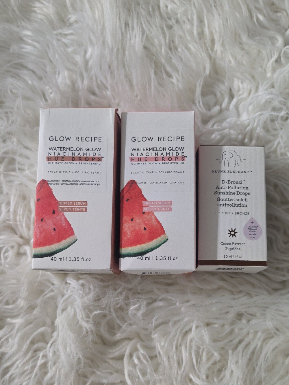 Glow Recipie Hue Drops Shades - Rosy Glow And Sun Glow Drunk Elephant Drops